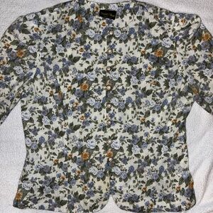 Stuart Alan Vintage Floral Pearl Button Blouse Size 16 Cottagecore Tea Cute